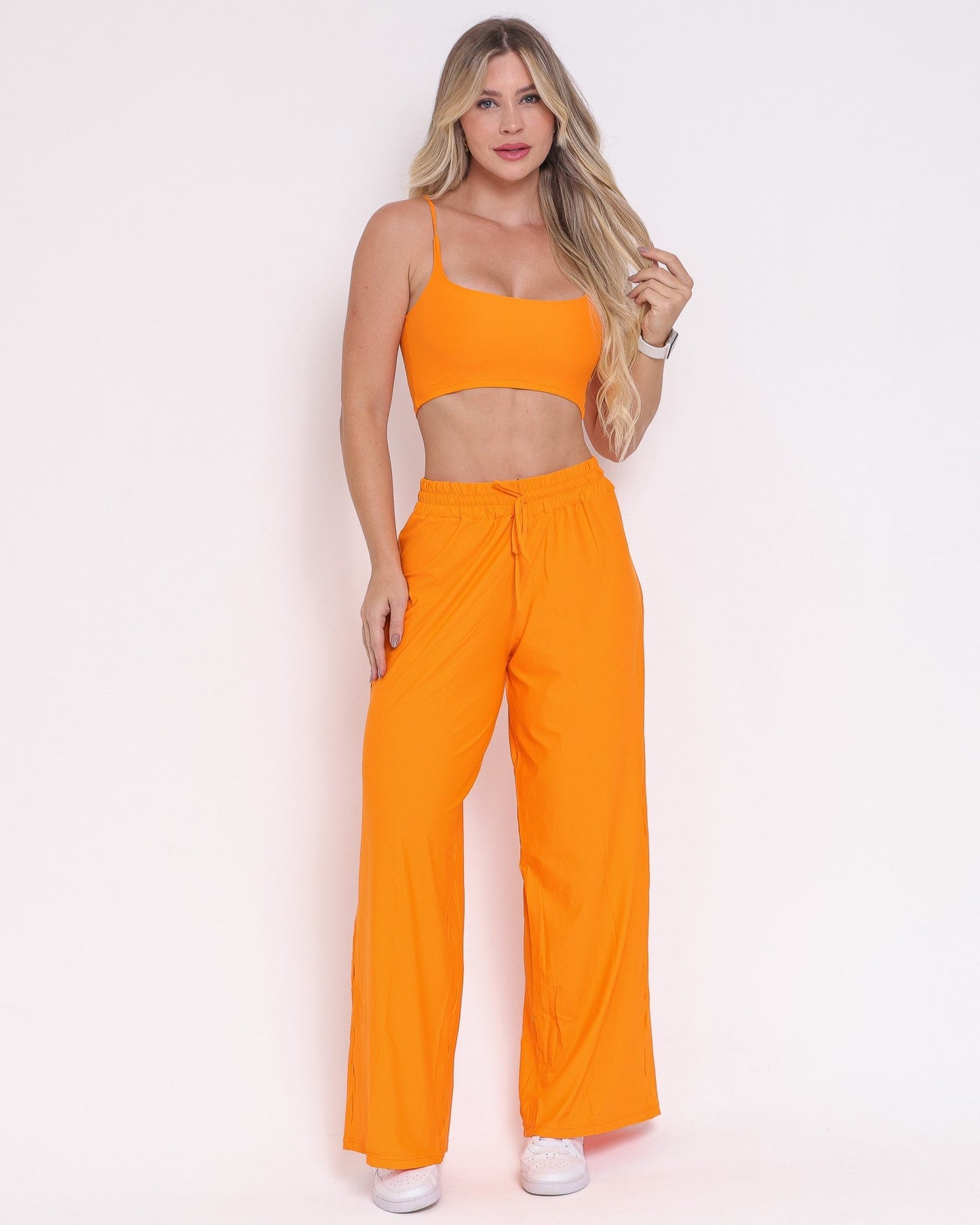 Conjunto Calça Pantalona Wide + Top Bruna