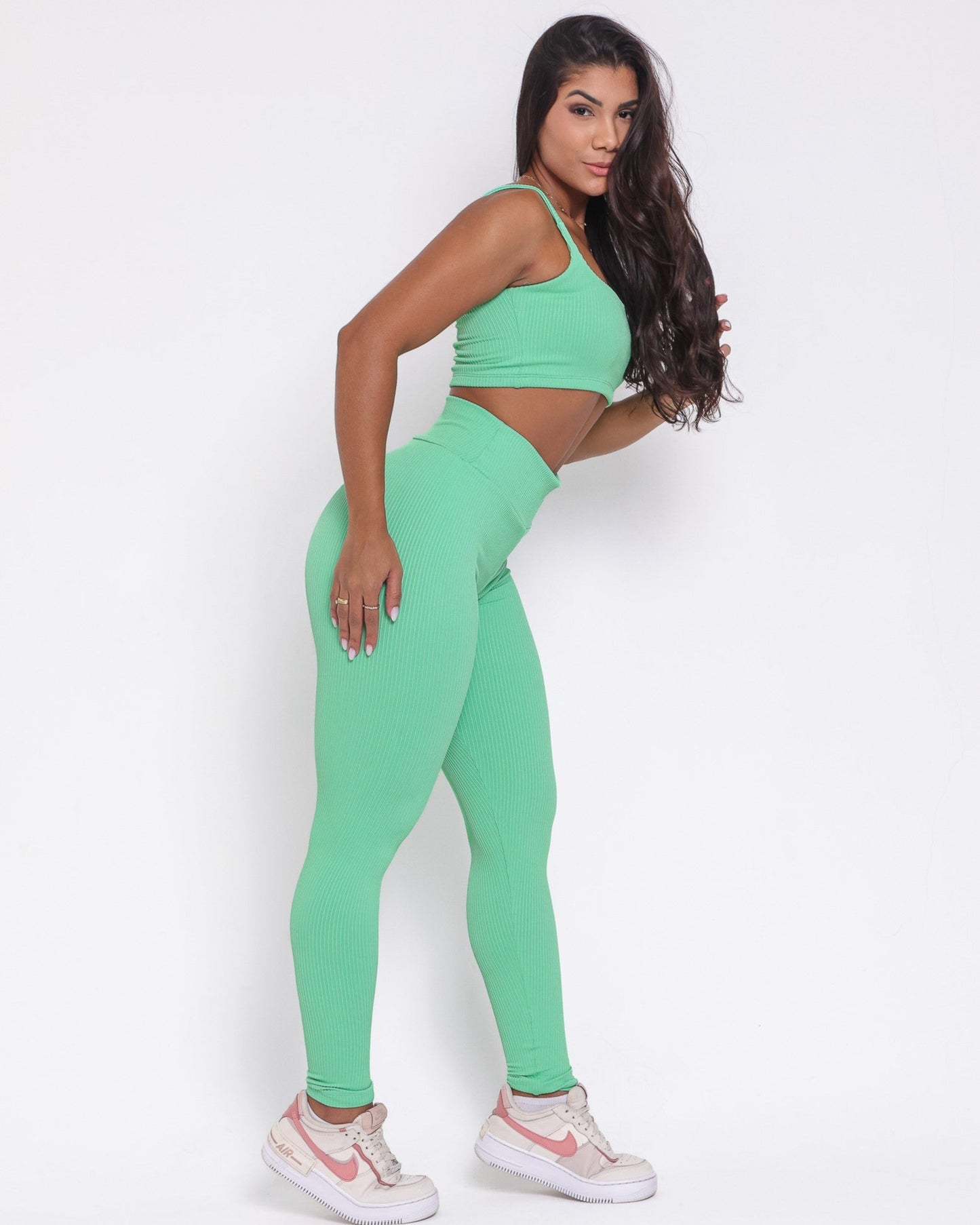 Conjunto Legging Básico Textura Valência + Top Bruna