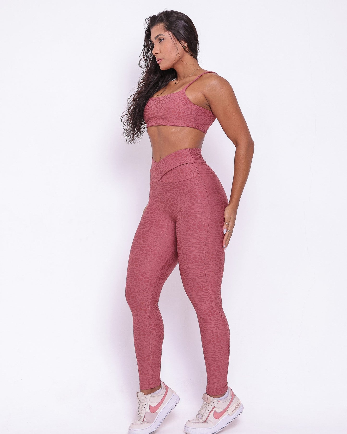 Conjunto Legging Básico Cós Cruzado Feline + Top Ju