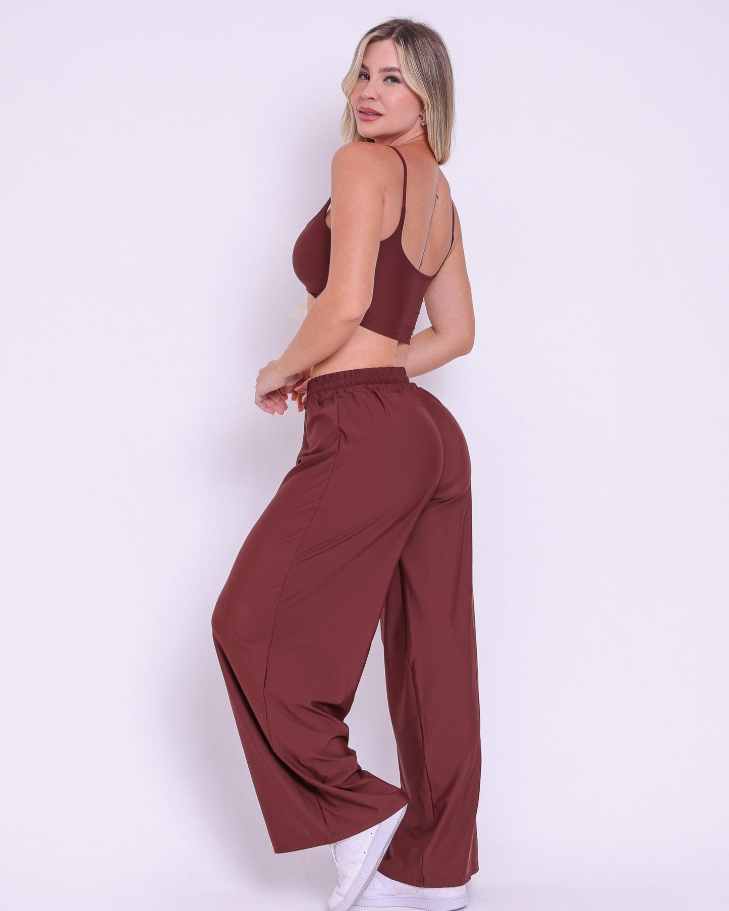 Conjunto Calça Pantalona Wide + Top Bruna