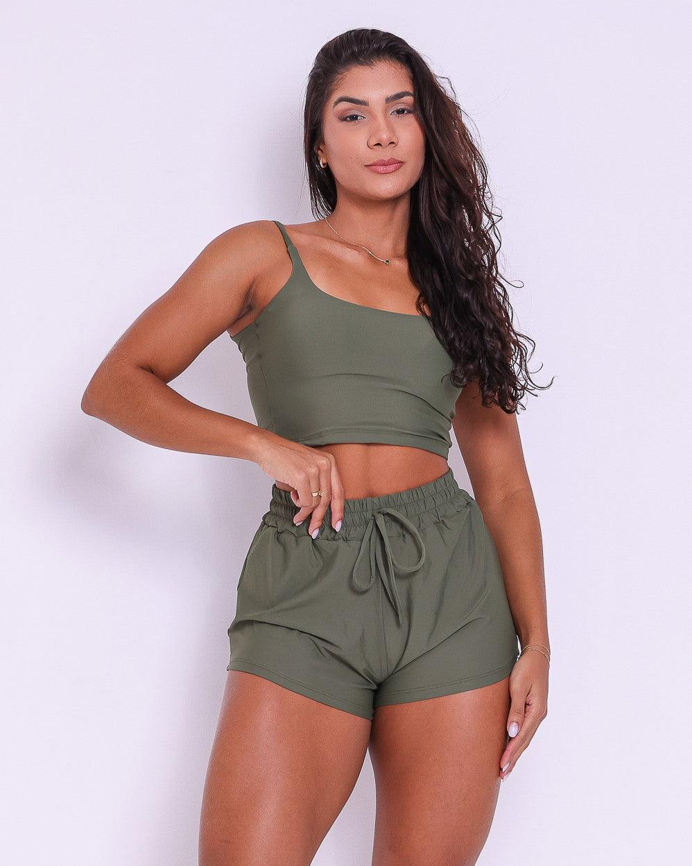 Conjunto Short Básico Fluitty + Top Regatinha