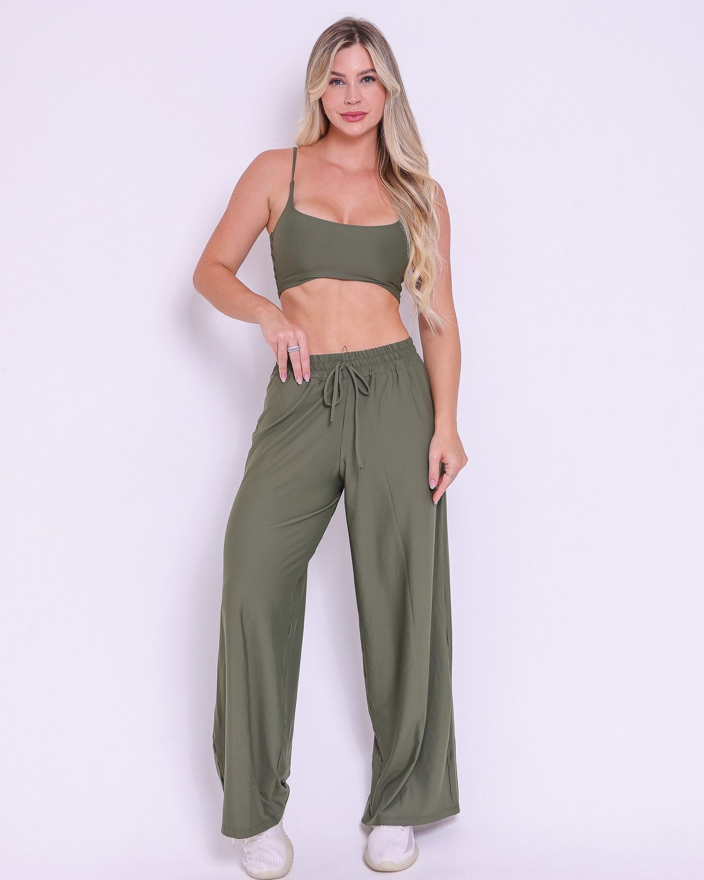 Conjunto Calça Pantalona Wide + Top Bruna