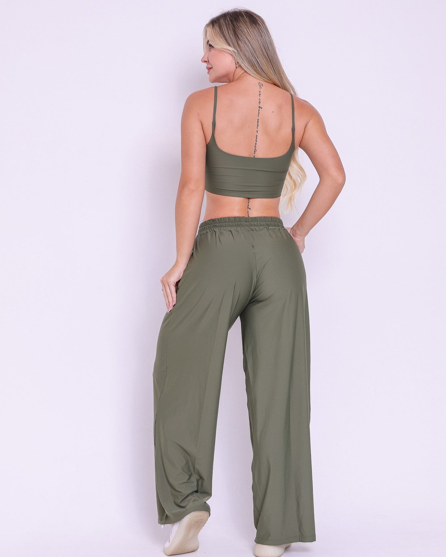 Conjunto Calça Pantalona Wide + Top Bruna