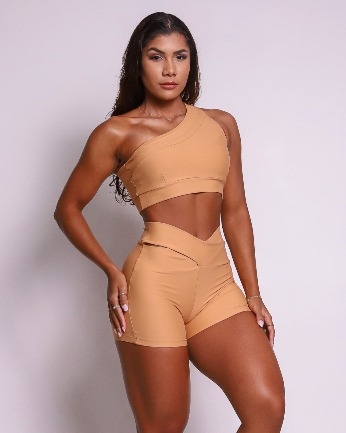 Conjunto Short Básico Cós Cruzado Light + Top Paloma