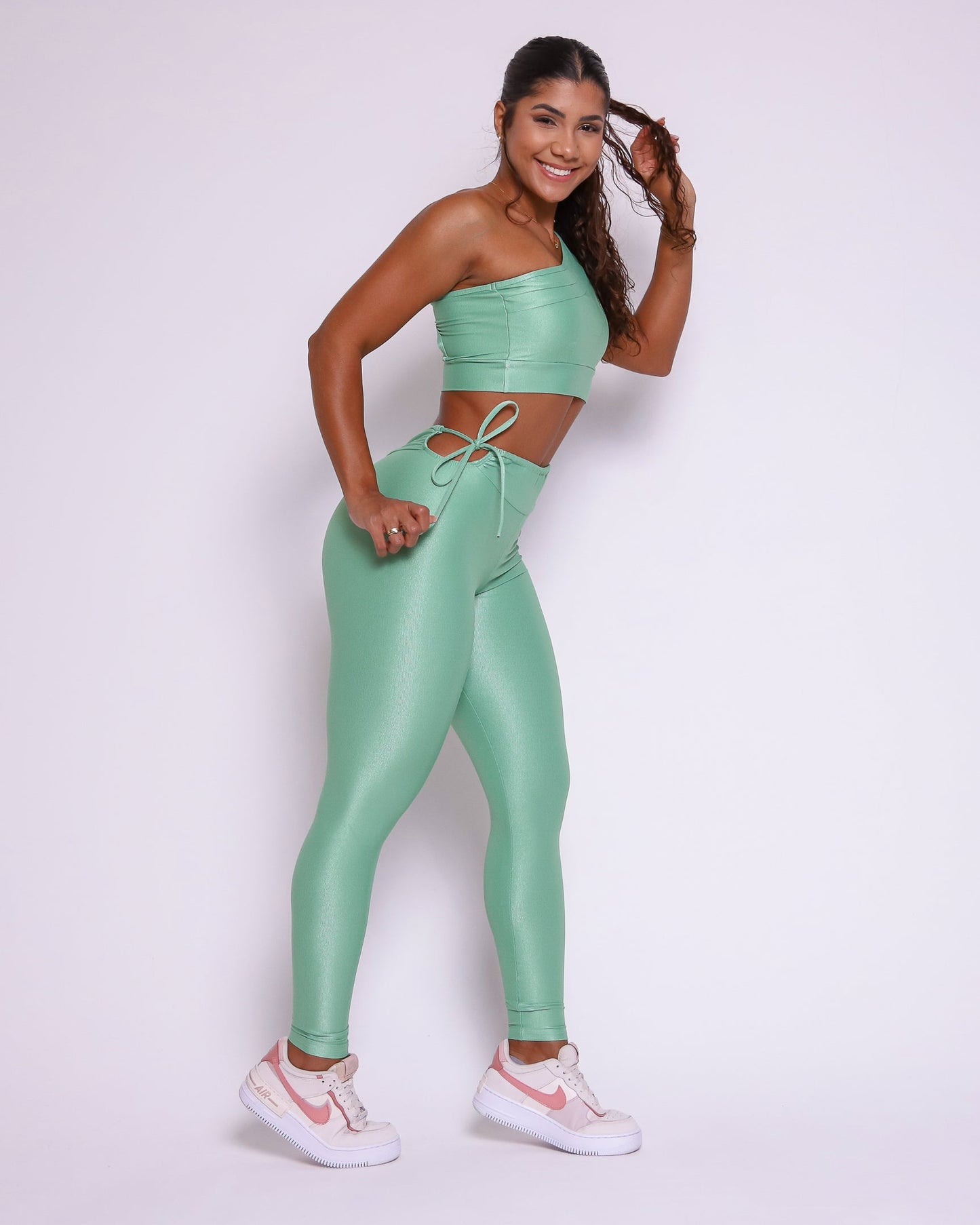 Conjunto Legging Empina Bumbum Vivo Cós Ajuste Compressão + Top Paloma