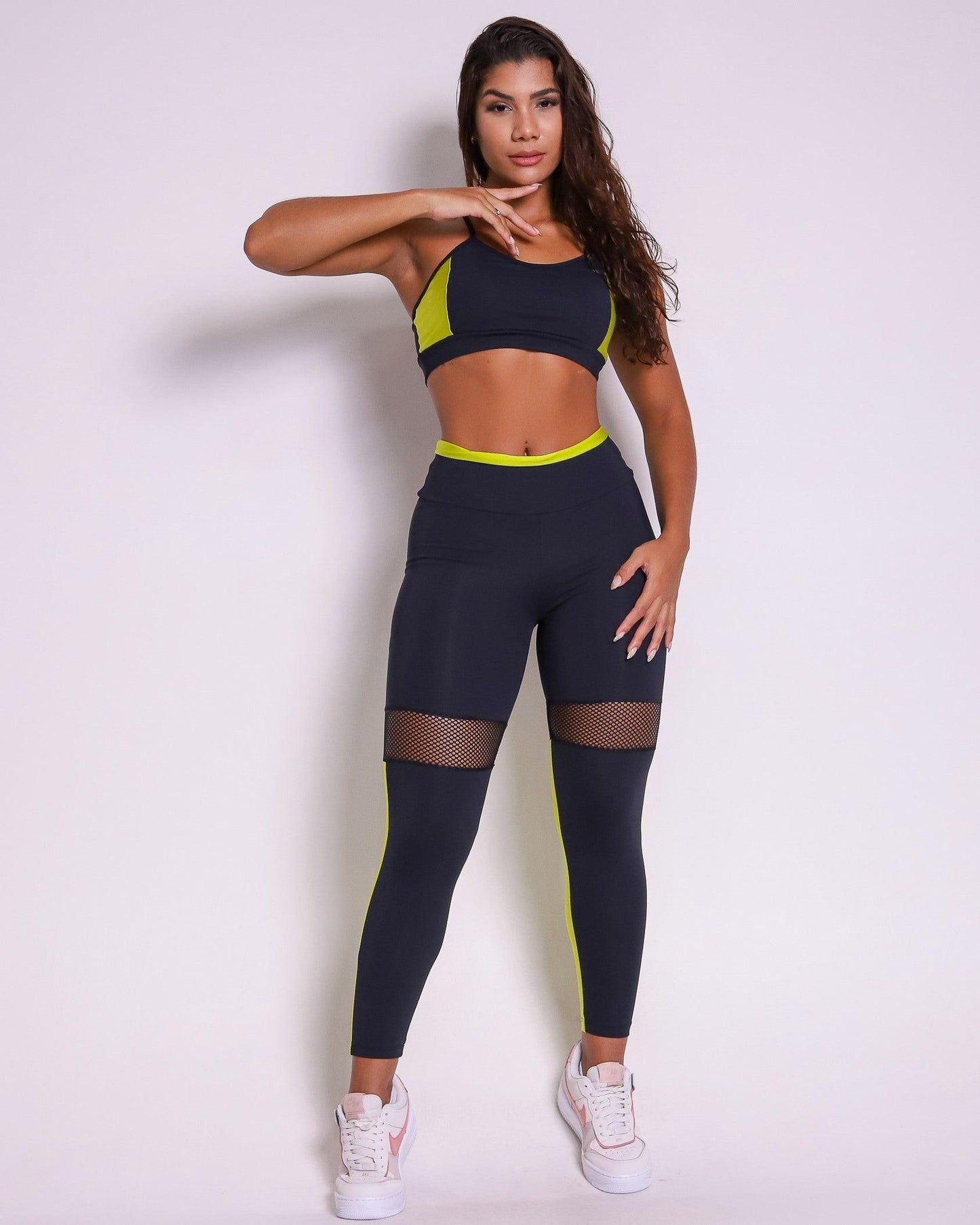 Conjunto Legging Empina Bumbum Metalic + Top