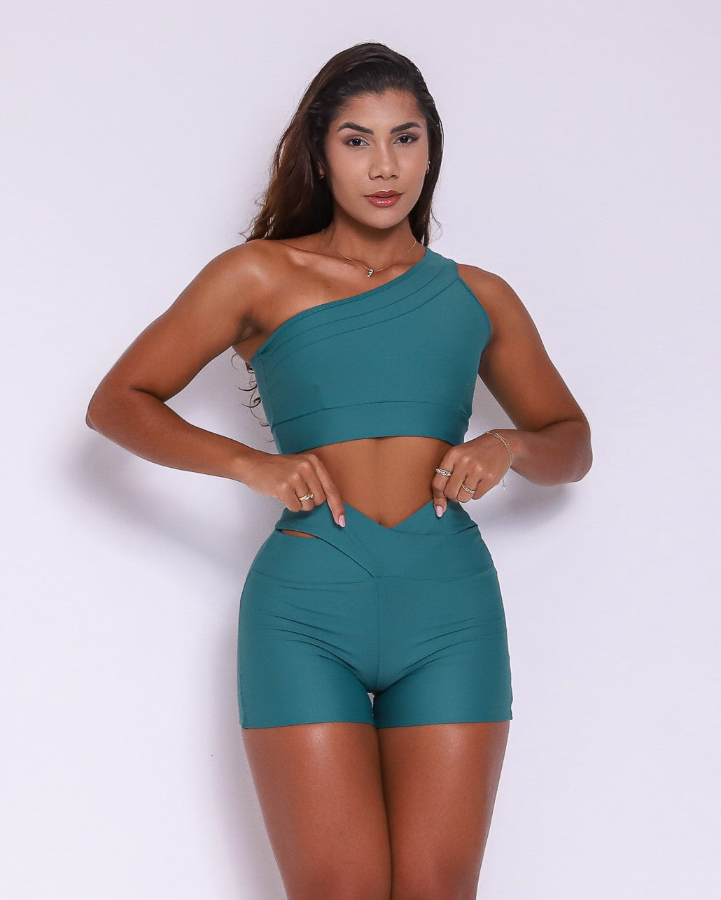 Conjunto Short Básico Cós Cruzado Light + Top Paloma