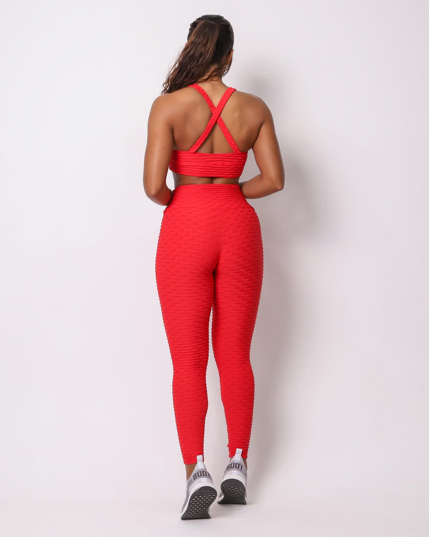 Conjunto Legging Básico Textura Tulipa + Top Karol