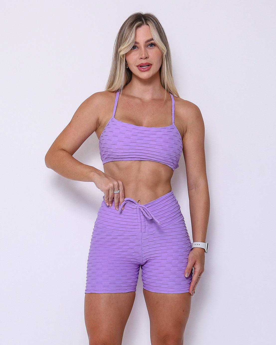 Conjunto Short Empina Bumbum Textura Tulipa + Top Ju