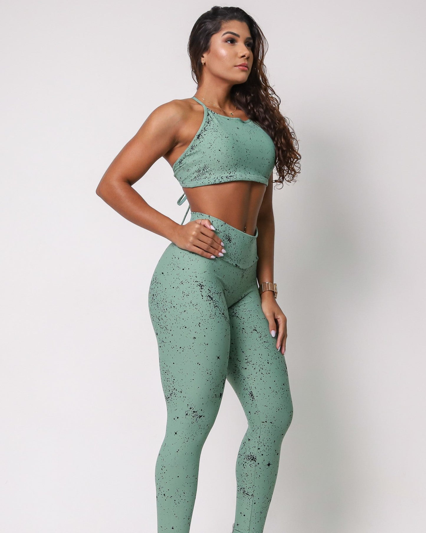 Conjunto Legging Básico Estampa + Top Paula