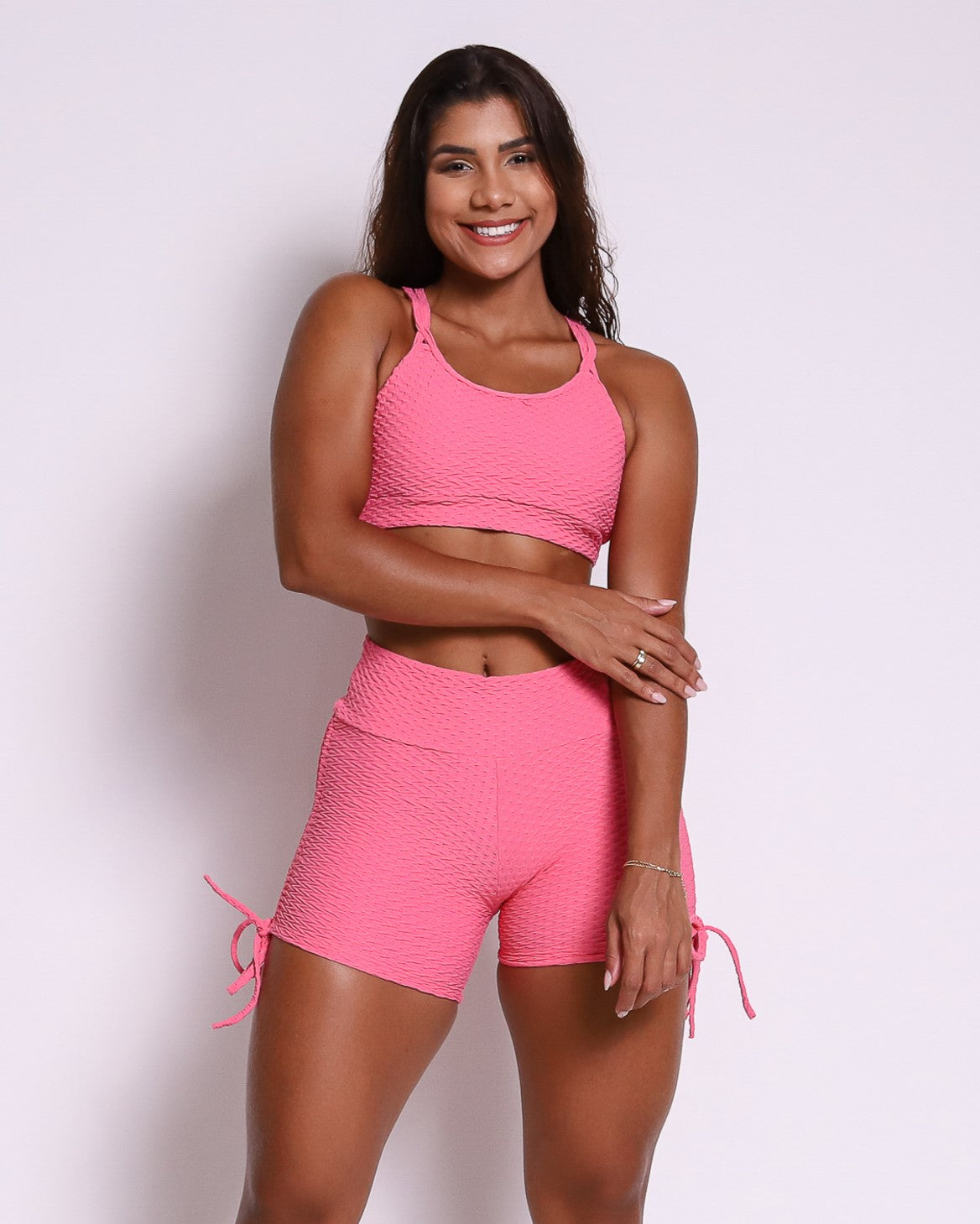 Conjunto Short Básico Cross Textura Soft + Top Lu