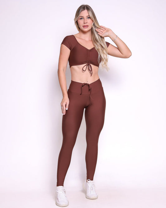 Conjunto Legging Empina Bumbum Light + Top Manguinha